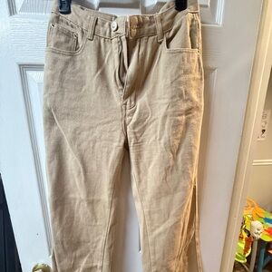 Princess Polly Beige High-Waisted Pants
